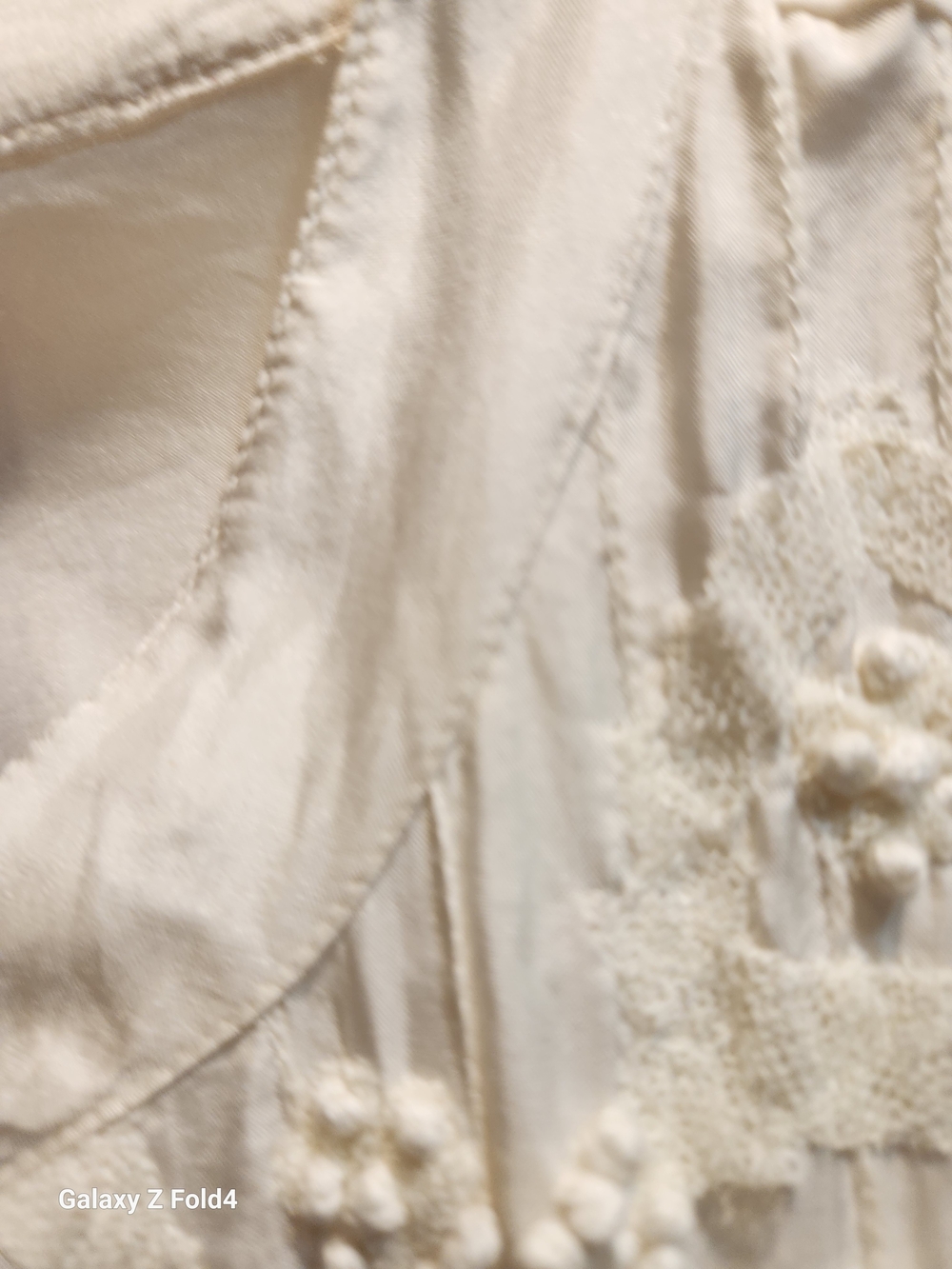 Sundance Ivory Beaded Pintuck Button-Down Blouse Sz12 - Picture 7 of 15